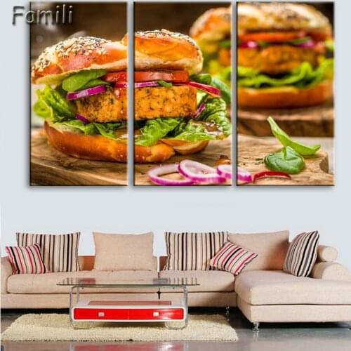 Modern Wall Art Canvas HD Print Oil Painting Frame Modular Nordic Poster 3 Panel Fruit Food Restaurant Home Decor Picture PENGDA