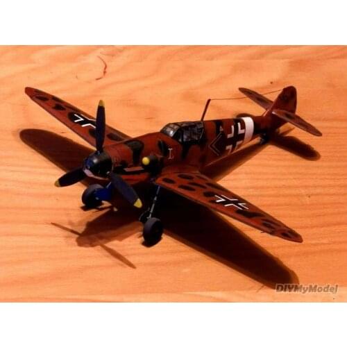 DIYMyModeI German Mercedes me-109g2 fighter DIY Handcraft Paper Model KIT Handmade Toy Puzzles Gift Movie props