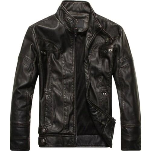 New Brand Leather Jacket Men Europe and America Fashion Motorcycle Leather Jacket Slim Fit Male Outwear Casual Biker Jacket 5XL