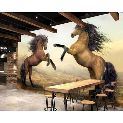 Beibehang Custom Wallpaper Animal Background Mural Horse 3D Living Room Bedroom TV Background Mural wallpaper for walls 3 d