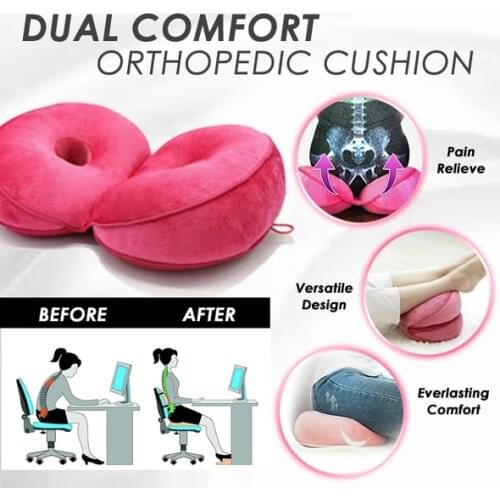 Dropship Dual Comfort Orthopedic Cushion Pelvis Pillow Lift Hips Up Seat Cushion Multifunction, for Pressure Relief