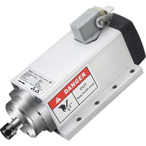 Engraving machine square air-cooled motor spindle 1.5KW 220/380V 5A 300Hz speed 18000rpm chuck ER11