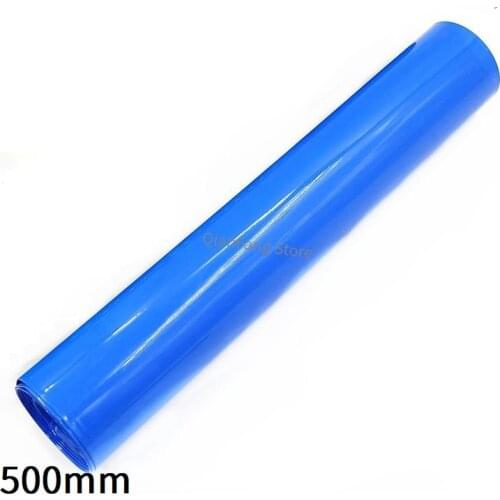 PVC Heat Shrink Tube 500mm Width Blue Protector Shrinkable Cable Sleeve Sheath Pack Cover for 18650 Lithium Battery Film Wrap