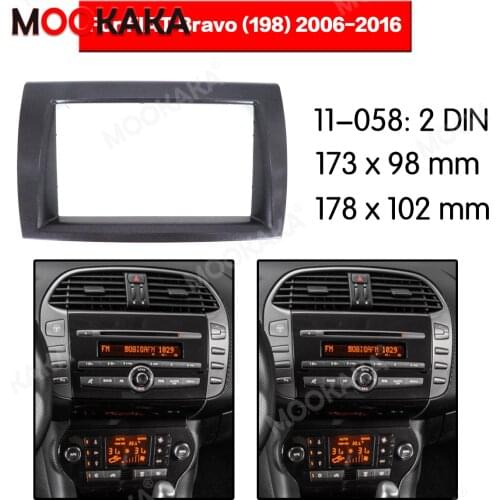 Mookaka 1Din Car Radio Fascia Installation Frame For FIAT Bravo (198) 2006-2016 Kit Stereo Player Trim Mount Dashboard