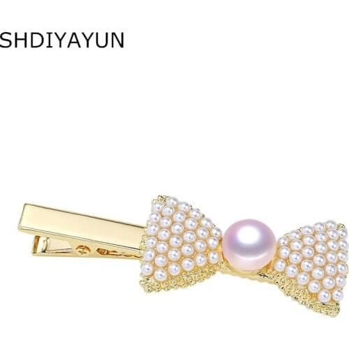 SHDIYAYUN 2020 New Natural Freshwater Pearl Hair Clip for Woman and Girls Sweet Girl Simple pearl Hair Accessories Hair pin