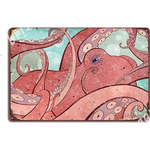 Tangled Ocean Octopus Metal Signs Wall Decor Vintage Club Home Living Room Tin sign Posters