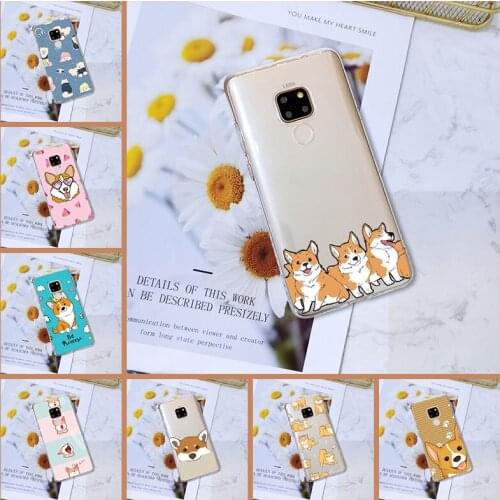 Phone Cases For Huawei Mate 9 10 20 Lite Kawaii DOG Cartoon Shiba Inu Corgi For Huawei Mate 7 8 9 10 20 Pro Silicone Back Cover