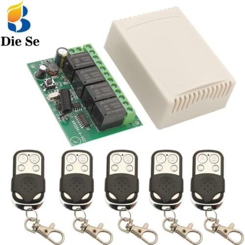 Diese Universal Wireless Remote Control Relay DC 6~30V 4CH 10Amp 433Mhz RF Wireless Relay Receiver and Transmitter,for Garage