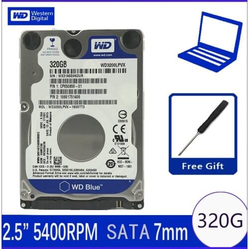 WD Blue 320Gb 2.5" SATA II Internal Hard Disk Drive 320G HDD HD Harddisk 3Gb/s 8M 7mm 5400 RPM WD3200LPVX for Notebook Laptop