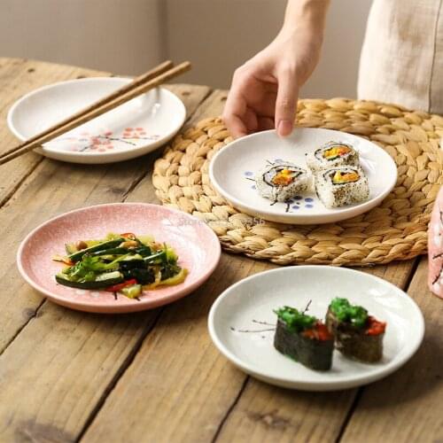 Japanese Style 6-inch High-quality Ceramic Plate Slag Plate Hotel Restaurant Tableware Underglaze Ceramic Small Plate