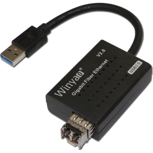 Winyao USB1000F-SX USB3.0 Gigabit Fiber Ethernet Network Adapter 850nm Multi Mode Optical Transceiver Module SFP NIC 550m