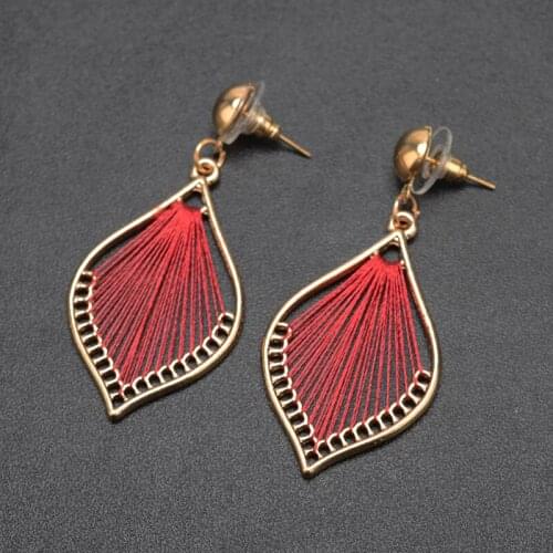 YGLCJ 2020Fashion Earrings Female Silk Tassel Earrings New Simple Heart-Shaped Alloy Pendant Female Jewelry Gift