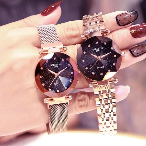 Stars Womens Watch Fashion Magnetic Bracelet Womens Students Watch Women Commercial Tabulation