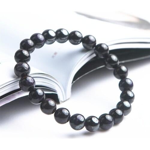 Genuine Natural Purple Sugilite Gems Stone Stretch Crystal Round Bead Woman Lady Bracelet 9mm