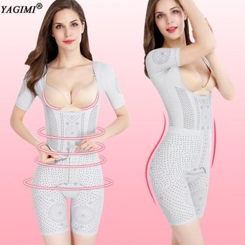 YAGIMI Women Waist Trainer Body Shaper Graphene Corset Volcanic Energy Stone Shapewear Slimming Lingerie Bodysuit Body Curve