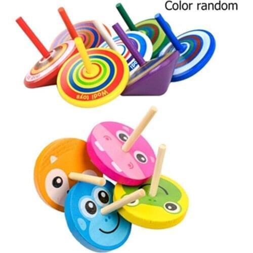 1 PC Kids Wood Gyro Toys Children Adult Relief Stress Desktop Spinning Top Toys Kids Birthday Gifts Random Color