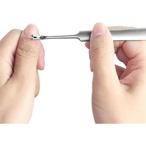 1PC Stainless Steel Cuticle Pusher Remover Spoon Trimmer Metal Double Sided Finger Dead Skin Push Nail Manicure Pedicure Tool