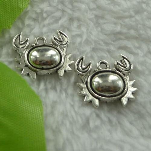220 pieces antique silver crab charms 17x15mm #2788
