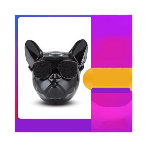 Bulldog Bluetooth Speaker Dog Head Audio Super Bass Outdoor Mini Cannon Cute Wireless Portable