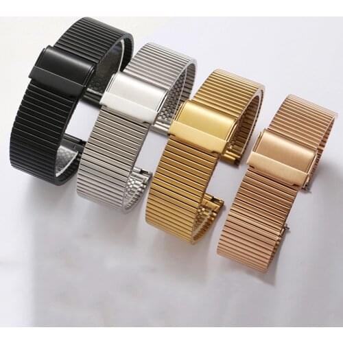 PEIYI Fine Steel Wristband Mens Womens Metal Strap Replace DW CK Stainless Steel Watch Chain 18 20 22 24mm Silver Gold