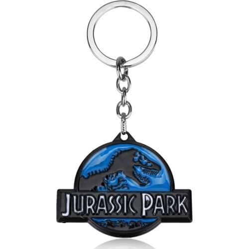 MQCHUN Movie Jurassic Park Dinosaur Key Chain Jurassic World Metal Pendent Key Rings Gift For Man Woman Keychain -50