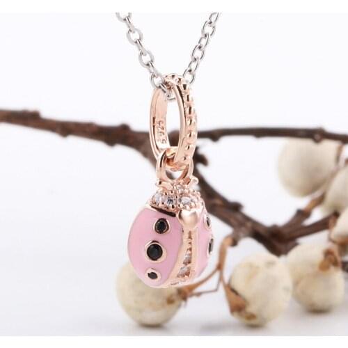 Bewill S925 Sterling Silver Pendant Seven Star Ladybug Pendant Versatile Fit Original Charms Necklace