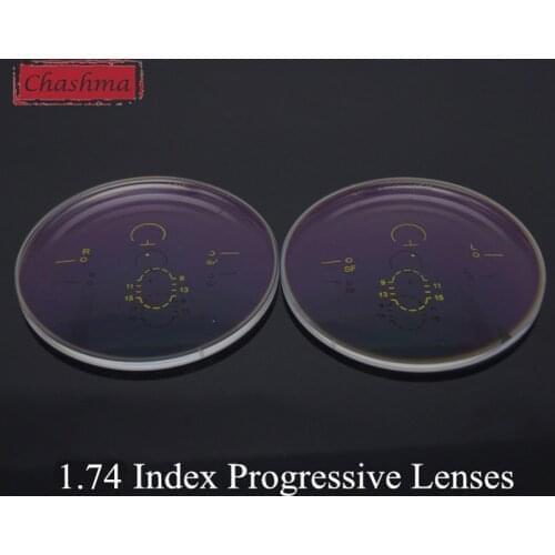 Chashma 1.74 Index Thinnest Clear Color Verifocal Anti Reflective Multifocal Prescription Free Form Progressive Lenses