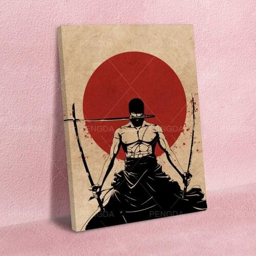 Canvas HD Prints Roronoa Zoro Painting Wall Art One Piece Poster Modern Animation Role Home Decor Modular Pictures Living Room