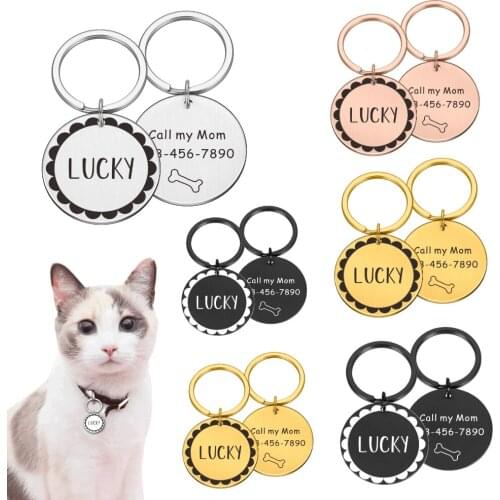 Anti-lost Pet ID Tags Pet Dog Collar Free Engraved Personalized Cat Dog Puppy ID Tag Accessories Custom Dogs Name Tags Pendant