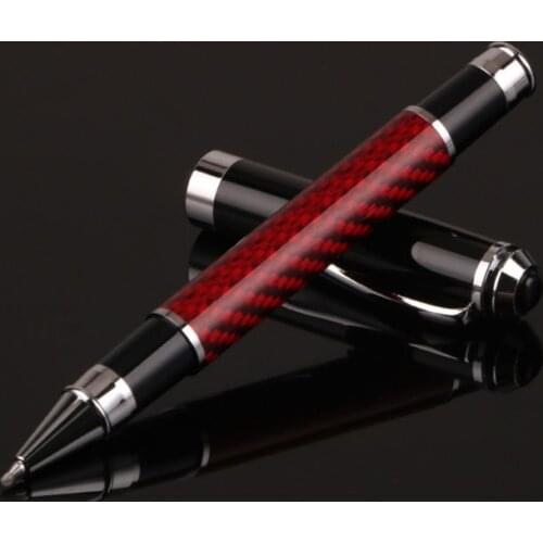Carbon Fiber Signature Gel Ballpoint Pen Black Ink Business Writing Stationery 24BB
