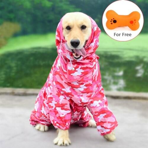Waterproof Large Dog Raincoat Pet Rain Clothes Jumpsuit Outfits Big Medium Small Dogs Golden Retriever Outdoor Pet Clothing Coat