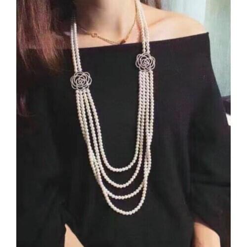 New design 8-9mm south sea round white pearl necklace 20"22"24"26" earring set