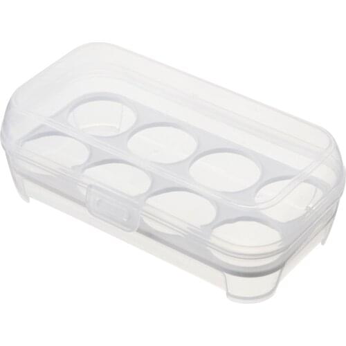 8 Eggs Storage Box Refrigerator Egg Holder Container Portable Eggs Carrier for Camping Picnic (White)