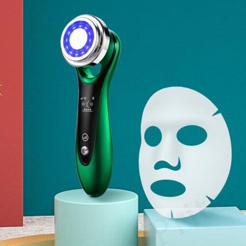 Skin care instrument beauty LED hot and cold ultrasonic vibration lifting firming EMS photon therapy ion cleaning