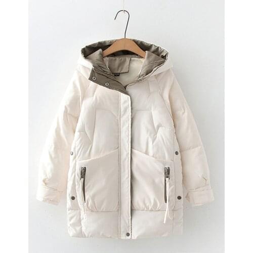 Nice Women Winter Thick Hooded Down Jacket Cotton Long Warm Padded Parka For Women Plus Size 2XL Winter Coat