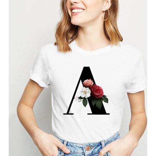 2021 Summer Sexy Tank Crop Top White T Shirt Clothes Women Bouquet Of 26 English Letters Print Croptop Short Sleeve Female