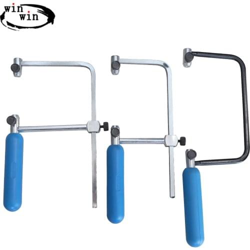 DIY Saw Bow with Blue Handle for Cutting Adjustable Metal U-Shaped Woodworking Model Saw Jewelry Tools