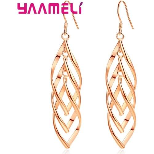 Fashion Twisted Tassel Earrings For Woman/Lady/Girls Wedding/Engagement Party Jewelry Accessory Long Wave Dangle Earrings