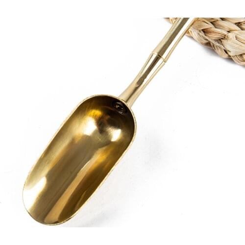 Brass Copper Dinnerware Set Spoon Tea Spoon Dessert New Bamboo Creative