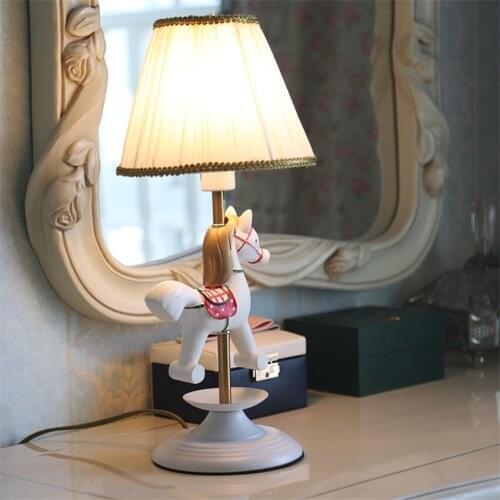 Cartoon Merry Milu Deer Table Lamps Model Room Children Room Bedroom Study Desk Lights Lamp Fabric Bedside Lighting Fixtures