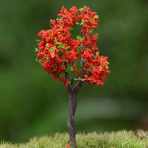 Sale~6Pcs/ red artificial tree/miniatures/cute plants/fairy garden gnome/moss terrarium decor/crafts/bonsai/bottle garden/p003