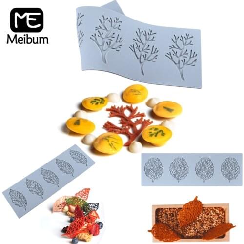 Meibum Fondant Cake Mold Leaf Silicone Lace Mat Gumpaste Chocolate Molds Decoration Tools Sugarcraft Bakeware Baking Tool