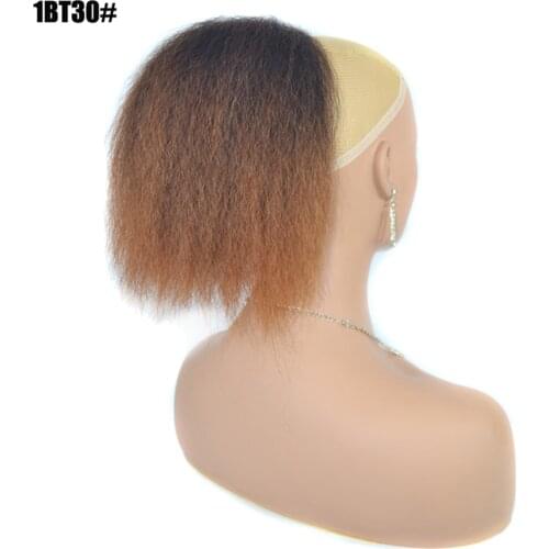 Synthetic Yaki Drawstring Short Ponytail Afro Kinky Straight Ponytail For Women High Temperature Fiber Pony Tails Hair Extension
