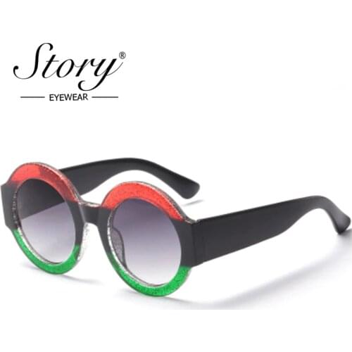 STORY Brand Designer Big Round Sunglasses Women 3 Colors Frame GG Oversize Sun Glasses Female Black Shades oculos redondo 50 MM