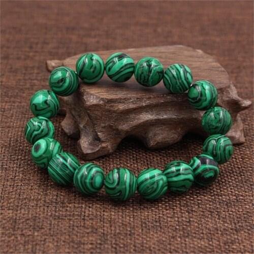 Top Natural Malachite Bracelet Women Jewelry Natural Stone Stretch Couple Bracelet For Men Malachite Gem Beads Bracelets