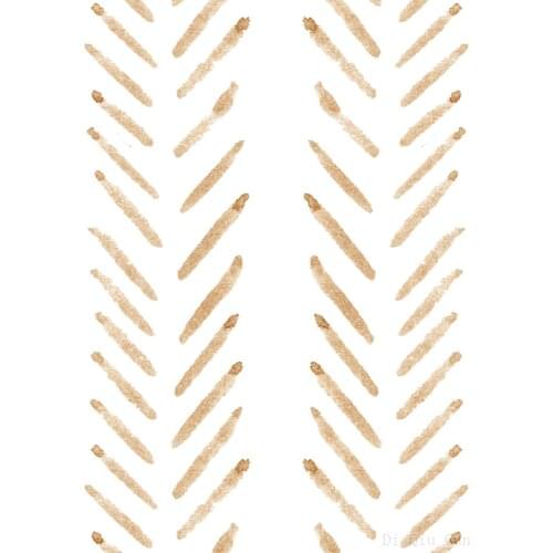 Vinyl Hand Painting Herringbone Lines Peel And Stick Wallpaper Beige/White Self Adhesive Wallpaper Bathroom For Home Wall Decor