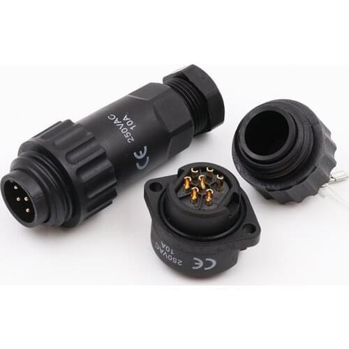 WEIPU WA22 Waterproof 4Pin 7Pin Connector Flange Panel Electric Aviation Plug Socket Wire Cable Adapter Solder Screw Termination