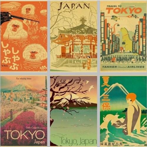Japan Tokyo Travel Poster Art Canvas Painting Vintage Posters and Print Wall Art Fashion Pictue for Living Room Decoration Gift