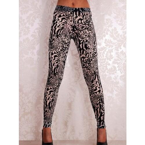 Women Plaid Leggings Fashion Printing Fitness Houndstooth Floral Stripe Dot Leopard Pure Black Trouser High Waist Pants