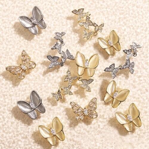 1 unids/lote de uñas de arte colgante de joyería de modelos de diamantes, pendientes de metal de diamantes de imitación de cris